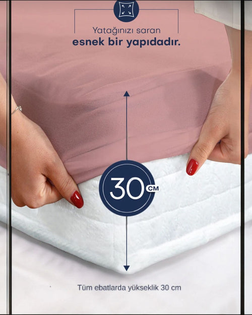 160 X 200+30 ÇİFT KİŞİLİK SIVI GEÇİRMEZ ALEZ FLAMİNGO RENK