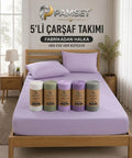 5 Çift Kişilik Lastikli Çarşaf Ve Yastık Kılıfı Set