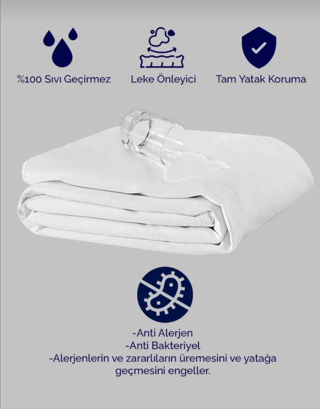 SIVI GEÇİRMEZ ALEZ GERÇEK % 100 KORUMA TEK KİŞİLİK 90 X 190 + 30 CM